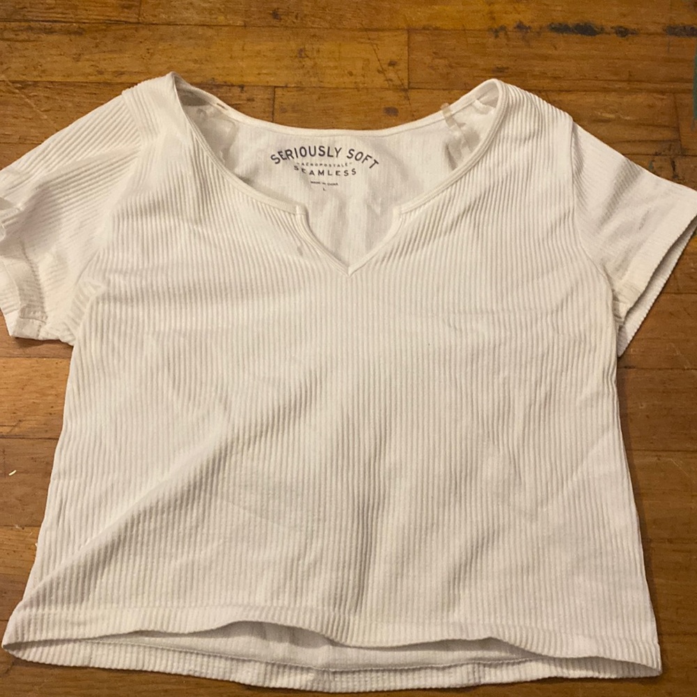 Aeropostale white seamless top size large